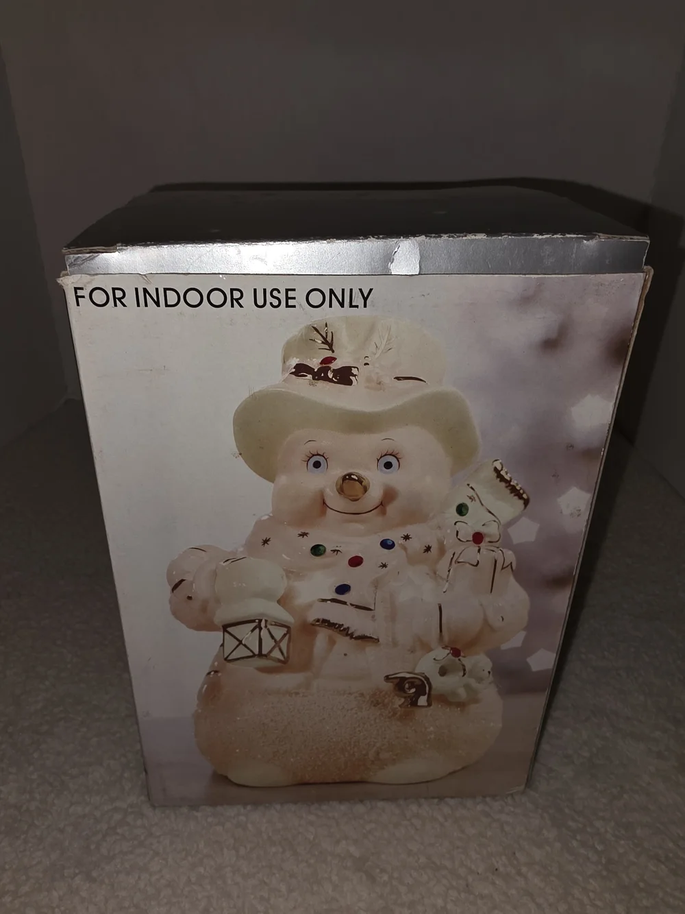 jcpenney Home Collection Gray Porcelain Snowman Lamp Box
